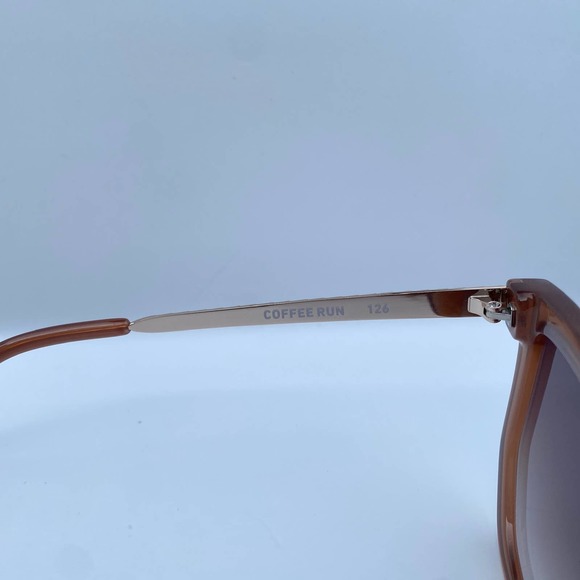 Quay Australia Coffee Run Caramel Brown Sunglasses Oversized Women's - Picture 7 of 9